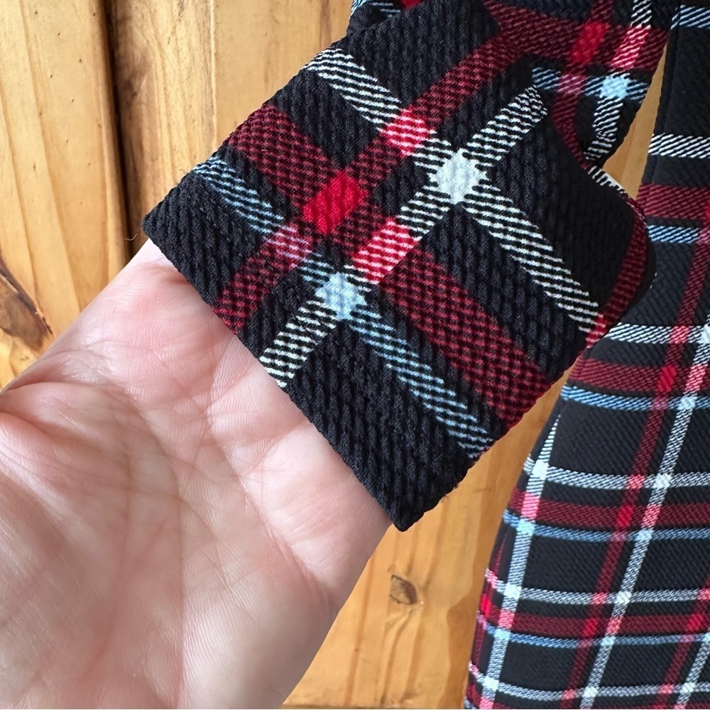 Vintage Y2K Off The Shoulder Plaid Bodycon Sexy Mini Dress Black White Blue Red - Picture 4 of 6